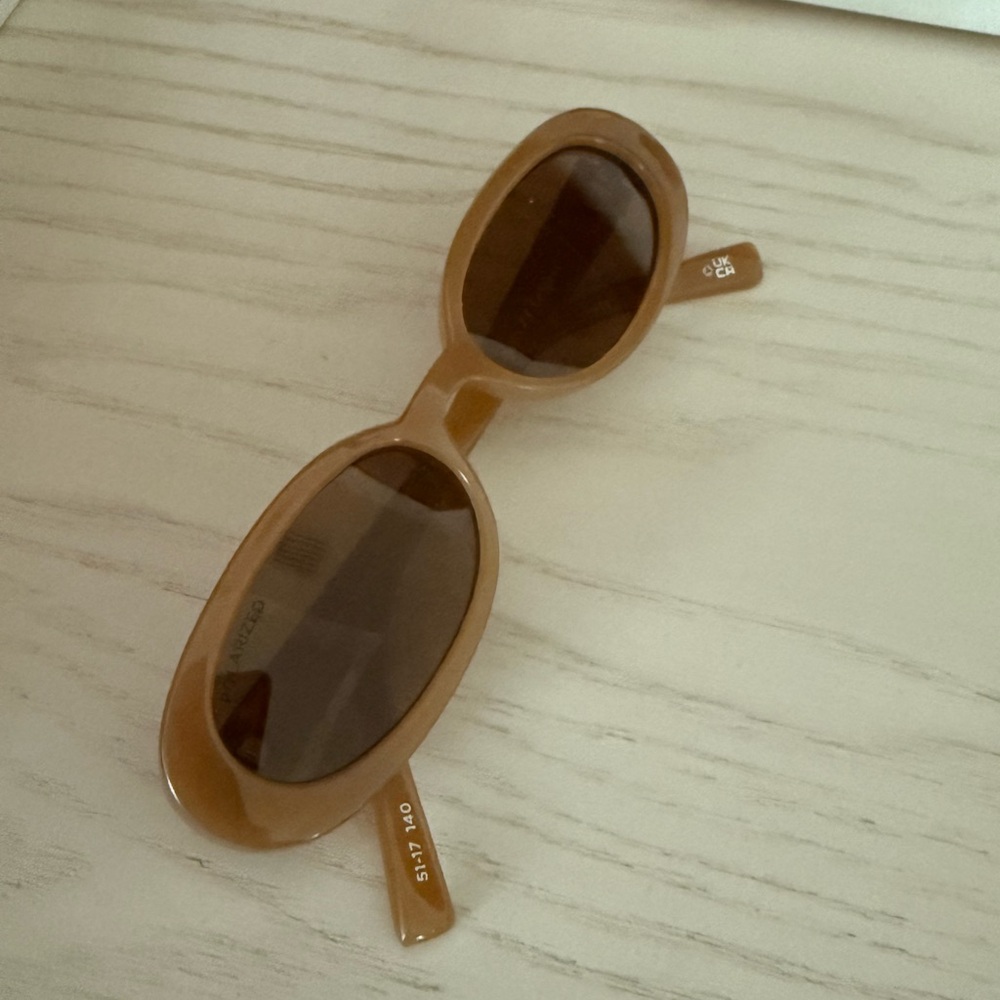 Le Specs Brown Oval Sunglasses